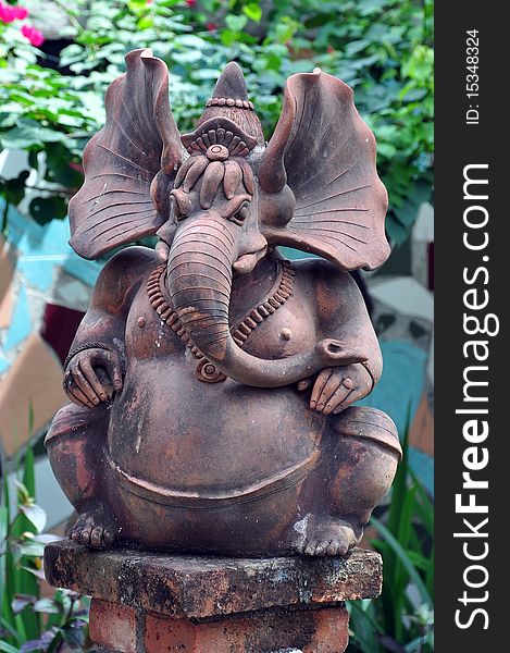 Hindu Elephant Ganesha Statue
