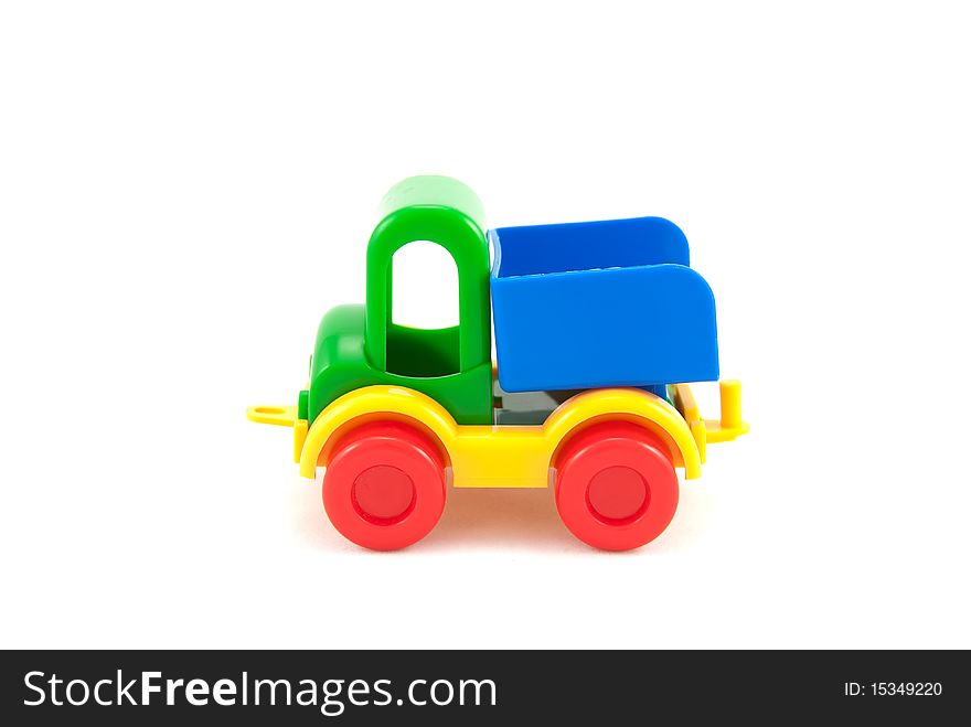 Studio shot of the Colorful Toy Truck isolated on white.