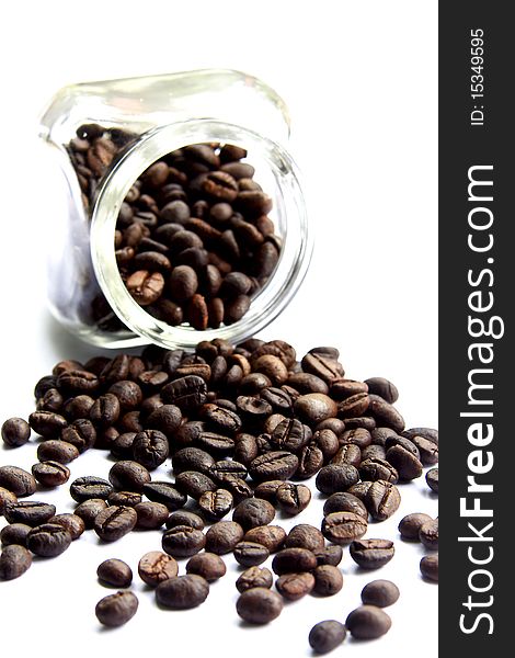 Coffee Beans On A White Background