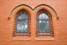 Red Bricks Church Ornamental Windows Stock Image Red Bricks Church Ornamental Windows Stock Image