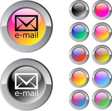 E-mail Multicolor Round Button. Stock Photos
