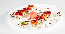 Sushi Plate Isolated On White Royalty Free Stock Photo Sushi Plate Isolated On White Royalty Free Stock Photo