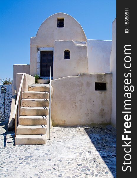 House with stairway in Greece. House with stairway in Greece