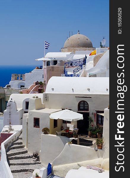 Landscape Greece with traditional houses. Landscape Greece with traditional houses