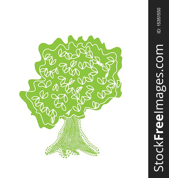 Abstract green tree, symbol of nature. Abstract green tree, symbol of nature