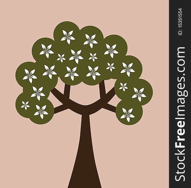 Abstract floral tree, symbol of nature