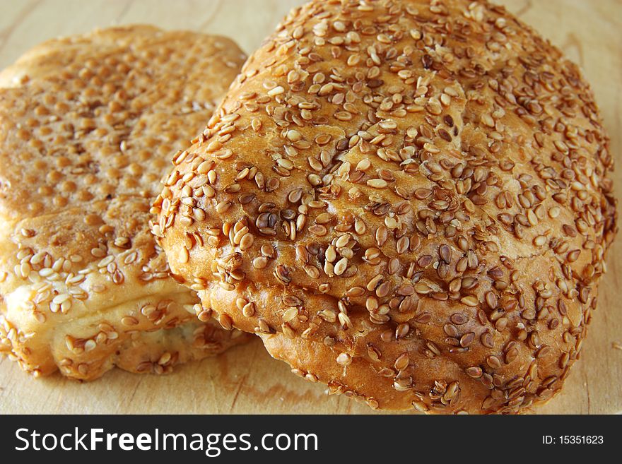 Fresh loaf slices  with sesame