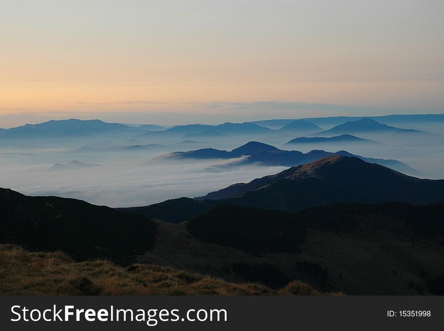 Beautiful mountain view in Rodnei mountains, Romania. Beautiful mountain view in Rodnei mountains, Romania