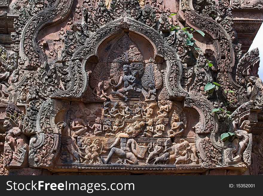 Hindu style temple carvings