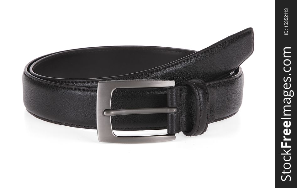Man's belt on a white background