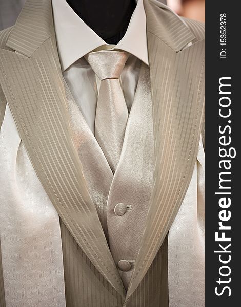 Elegant suit on shop mannequins