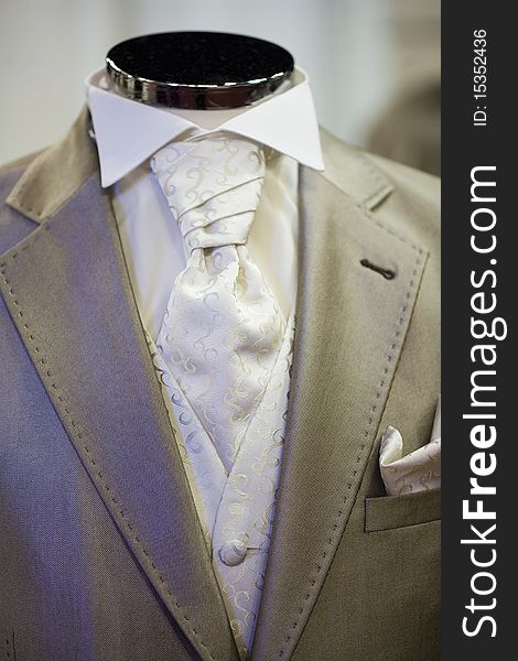 Elegant suit on shop mannequins