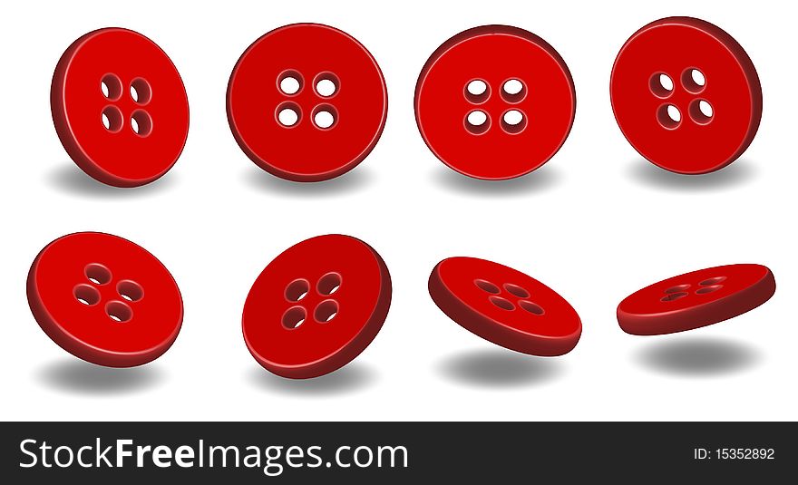 Red buttons isolated on white background. Red buttons isolated on white background