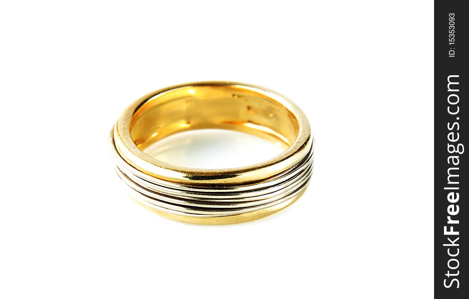 Golden ring isolated on white