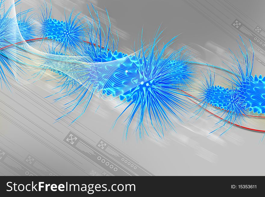 3d multi use  medical virus in grey background