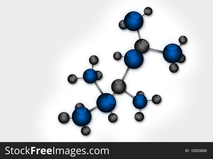 Digital illustration of molecules in abstract background. Digital illustration of molecules in abstract background