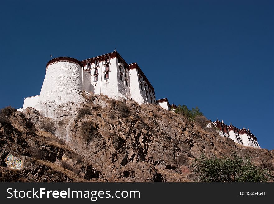 The great potala palace in tibet China in fine weather. The great potala palace in tibet China in fine weather