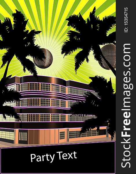 Flyer Music Illustration, Beach Party. Flyer Music Illustration, Beach Party