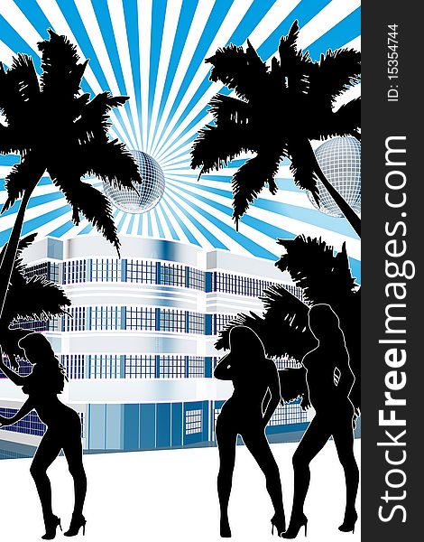 Flyer Music Illustration, Beach Party. Flyer Music Illustration, Beach Party