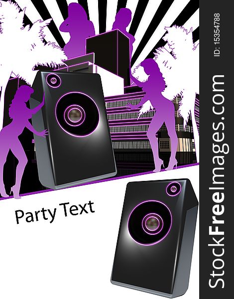 Flyer Music Illustration, Party Time. Flyer Music Illustration, Party Time