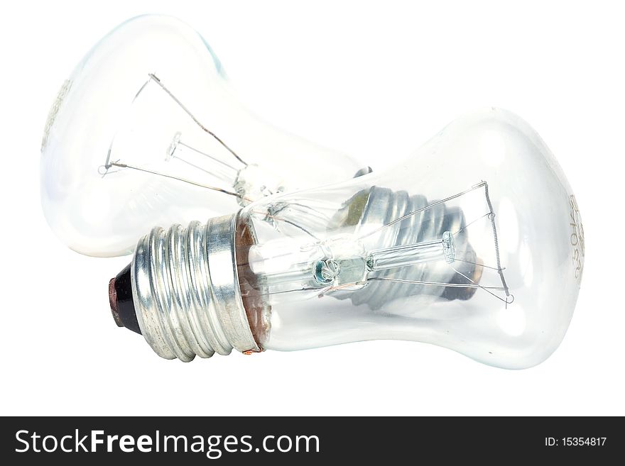Electric glass light bulb on white background. Electric glass light bulb on white background