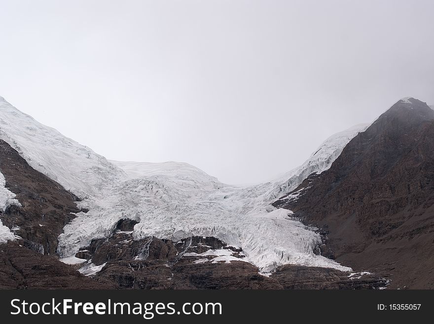 Mountain glacier in tibet of china in summer