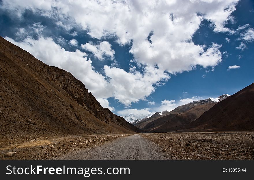 Modern highway to the summit of earth - mount himalaya. Modern highway to the summit of earth - mount himalaya