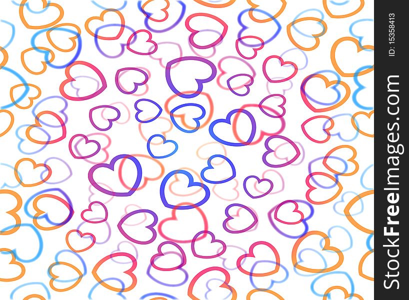 Decoration Hearts Background, Seamless
