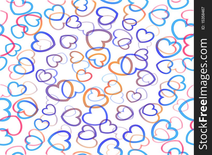 Abstract decoration hearts background. Vector illustration. EPS10
