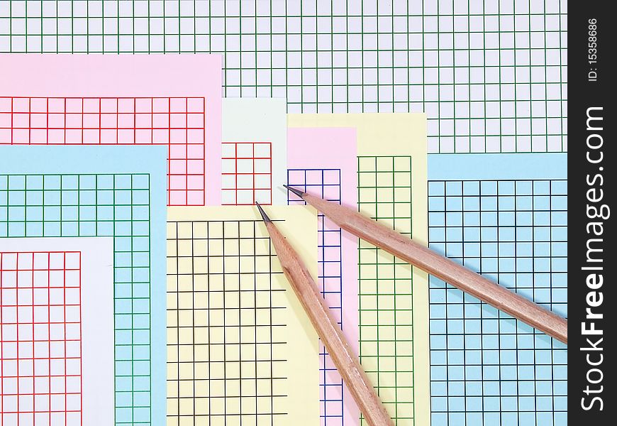 Colorful graph grid scale paper