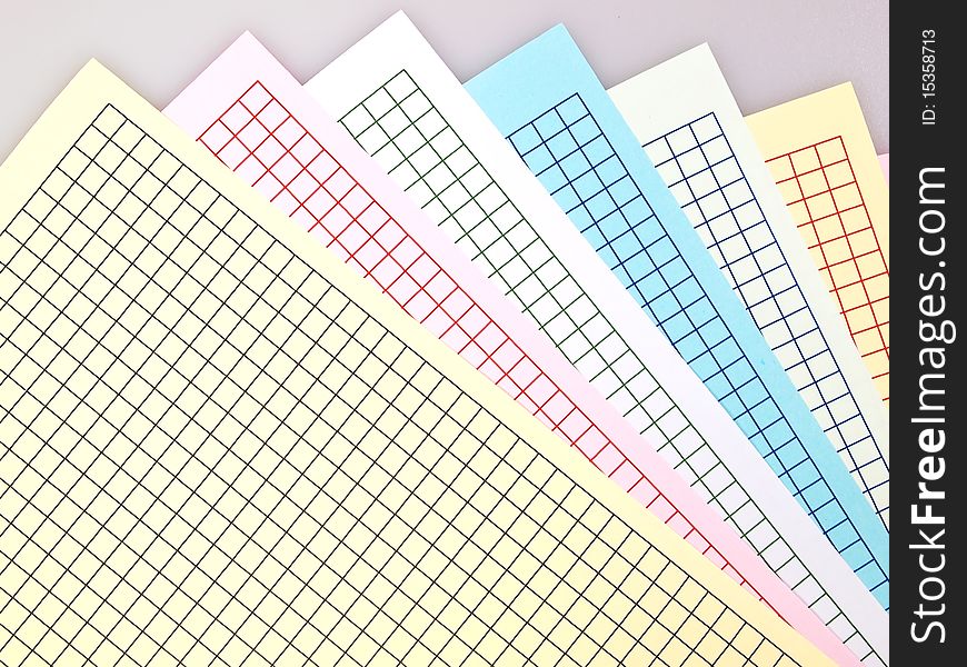 Colorful graph grid scale paper