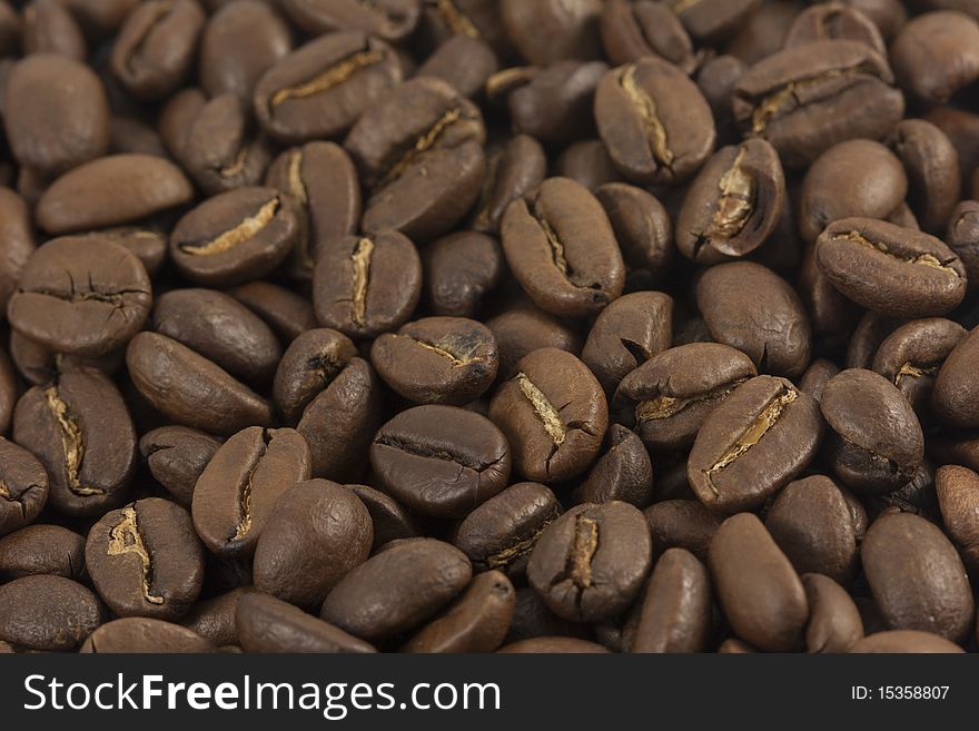 Macro Tasty Coffee Beans Background