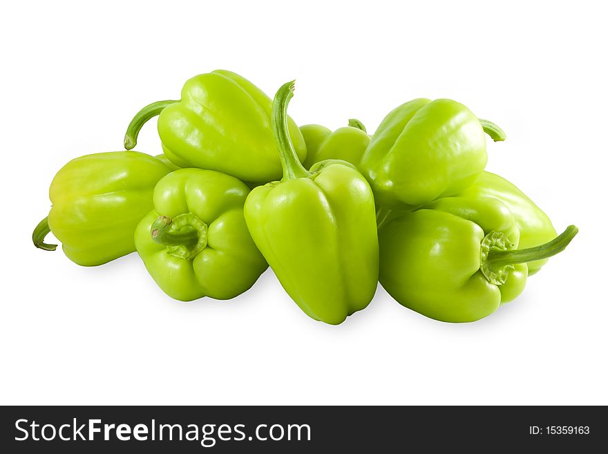 Green Peppers isolated on white background