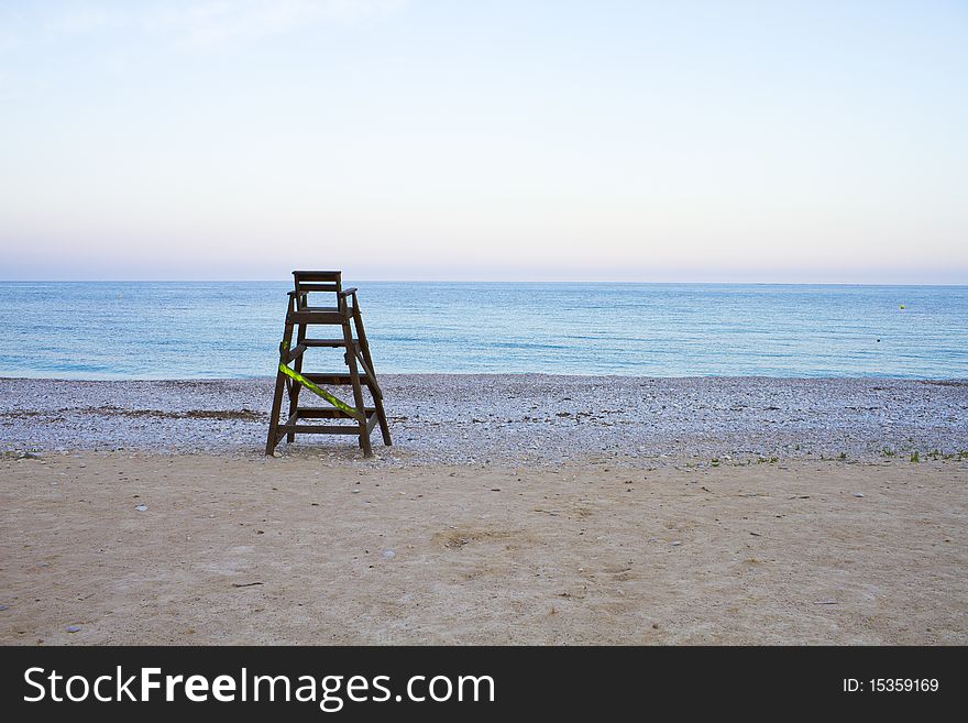 Life guard tower on beach