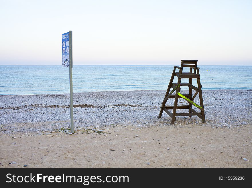 Life guard tower on beach