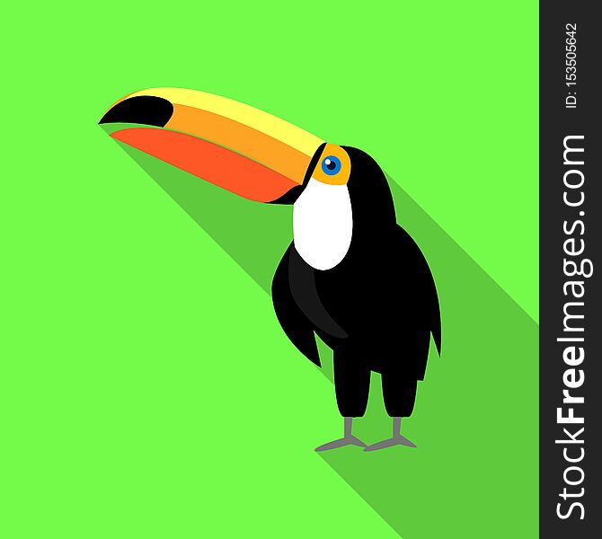 Cute toucan icon. Flat illustration of cute toucan vector icon for web design. Cute toucan icon. Flat illustration of cute toucan vector icon for web design