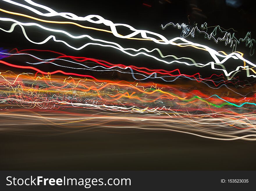 Street and car lights, long Exposure. Street and car lights, long Exposure