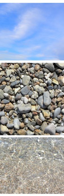 Water,sky And Stones Stock Photo Water,sky And Stones Stock Photo