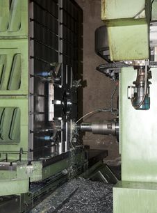 Workshop: Large Boring Machine Stock Image Workshop: Large Boring Machine Stock Image