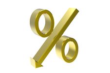 Golden Percentage Symbol Royalty Free Stock Photography