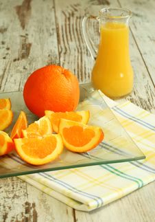 Fresh Oranges And Orange Juice In Glass Stock Images Fresh Oranges And Orange Juice In Glass Stock Images