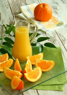 Fresh Oranges And Orange Juice In Glass Stock Photography Fresh Oranges And Orange Juice In Glass Stock Photography