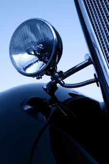 Vintage Car Chromium-plated Headlights Stock Image Vintage Car Chromium-plated Headlights Stock Image