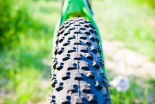 Mountain Bike Wheel Detail Royalty Free Stock Photo