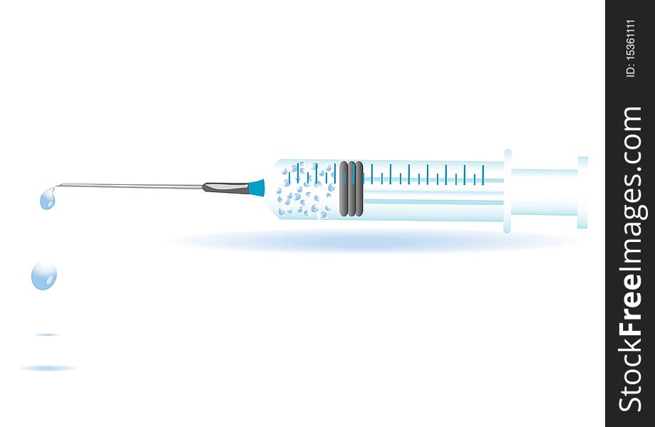 Vector  Of A Syringe On A White Background