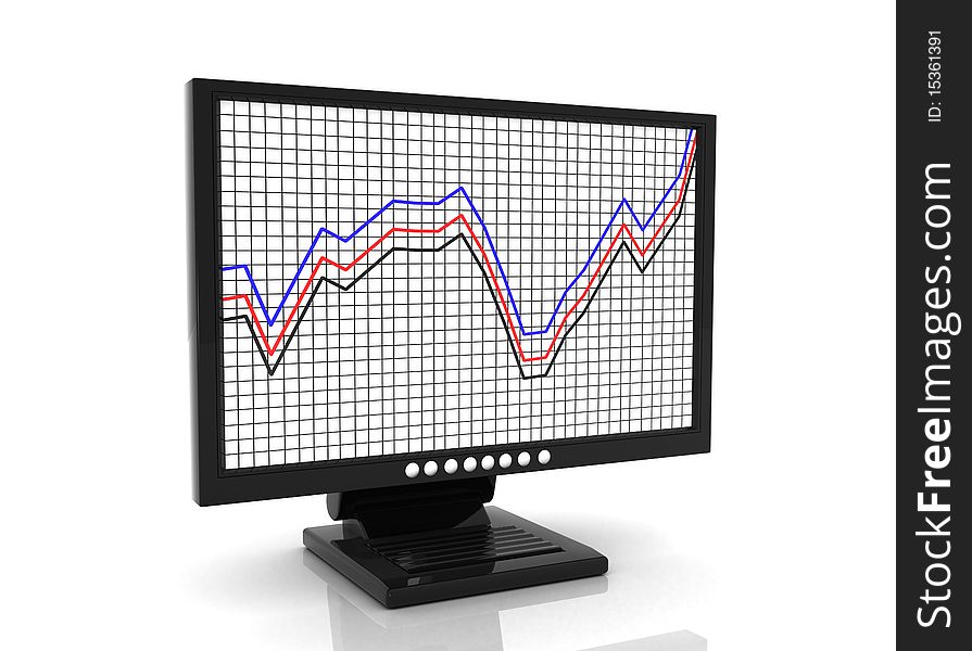 3d illustration of a business graph