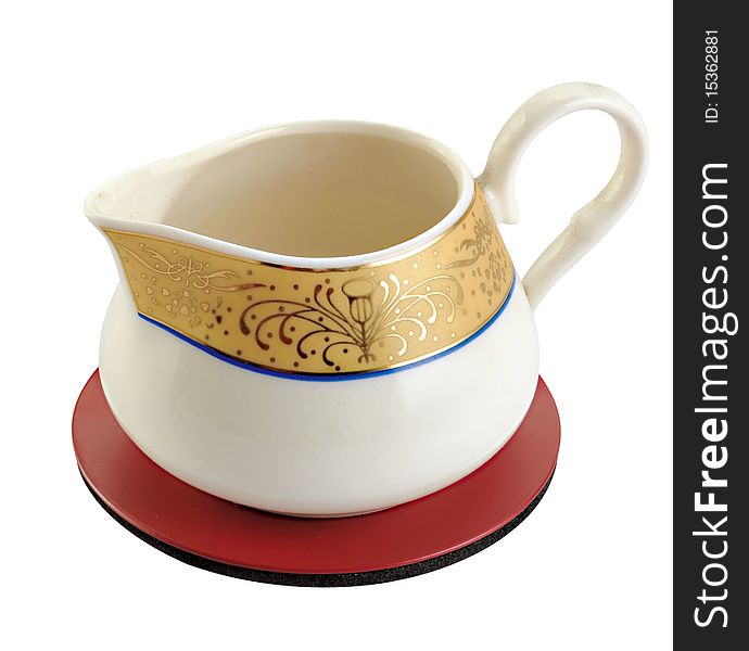 Elegant ceramic cup isolated on white