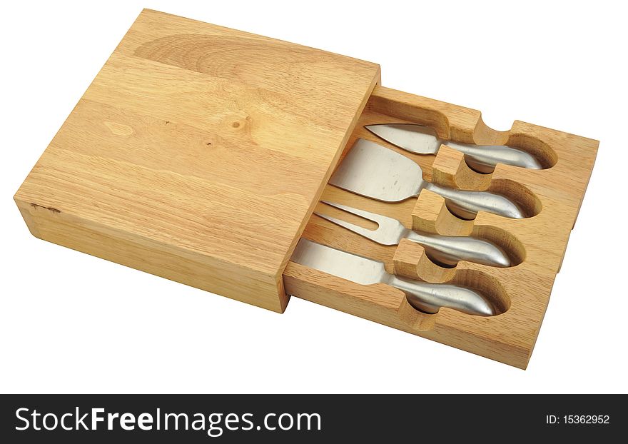 Cheese knives isolated on white background.