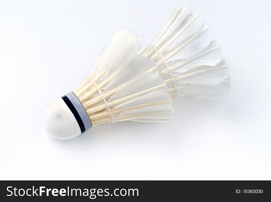 A pair of shuttlecocks isolated on white back ground. A pair of shuttlecocks isolated on white back ground