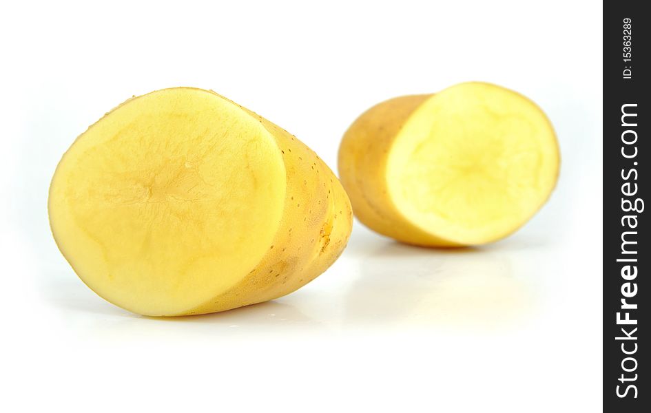 Fresh Potatoes isolated on white